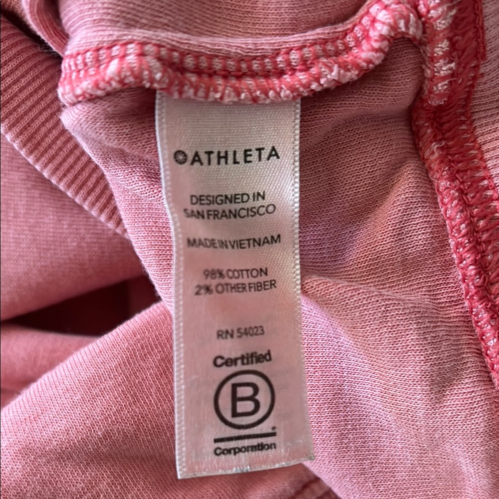 Athleta Women Sweatshirt Medium Pink Crew Neck Long Sleeve Pullover - Picture 4 of 6